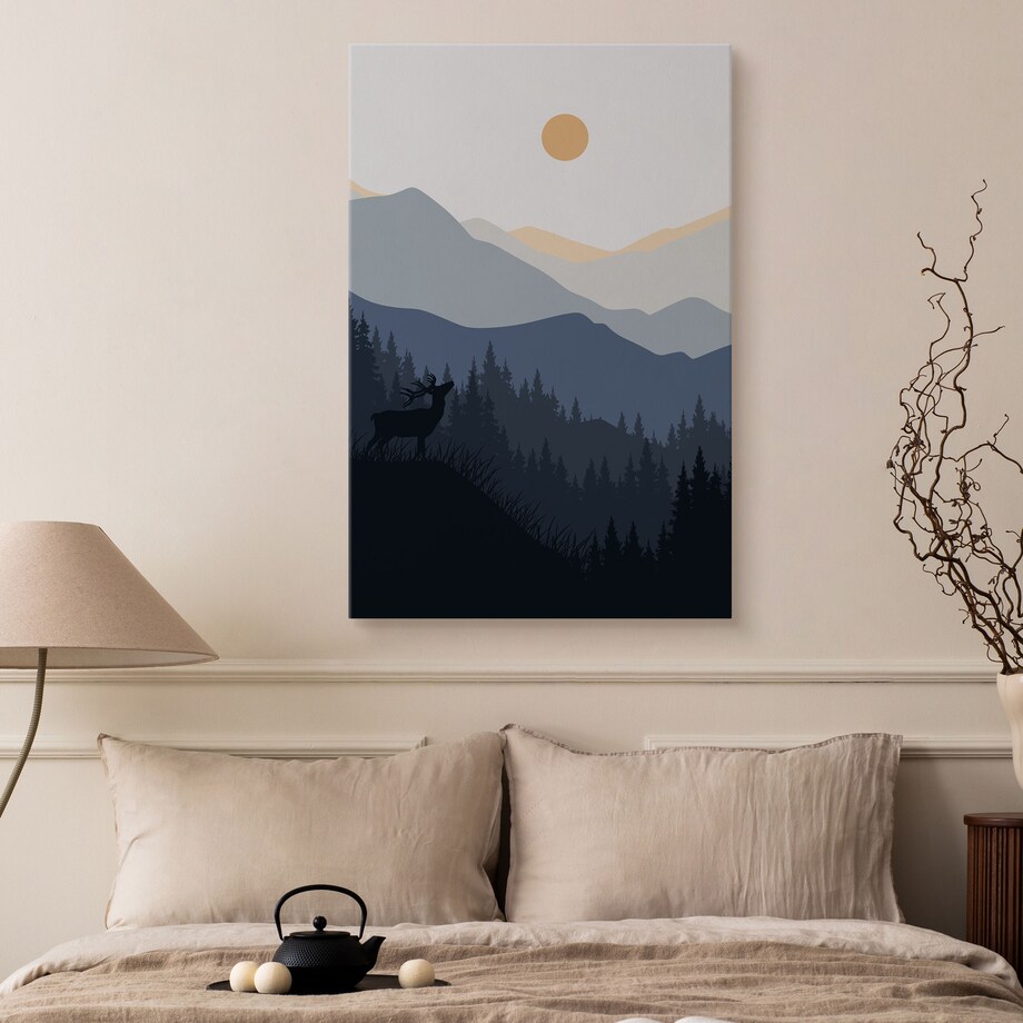 Obraz Jeleń w Górach 80x120cm