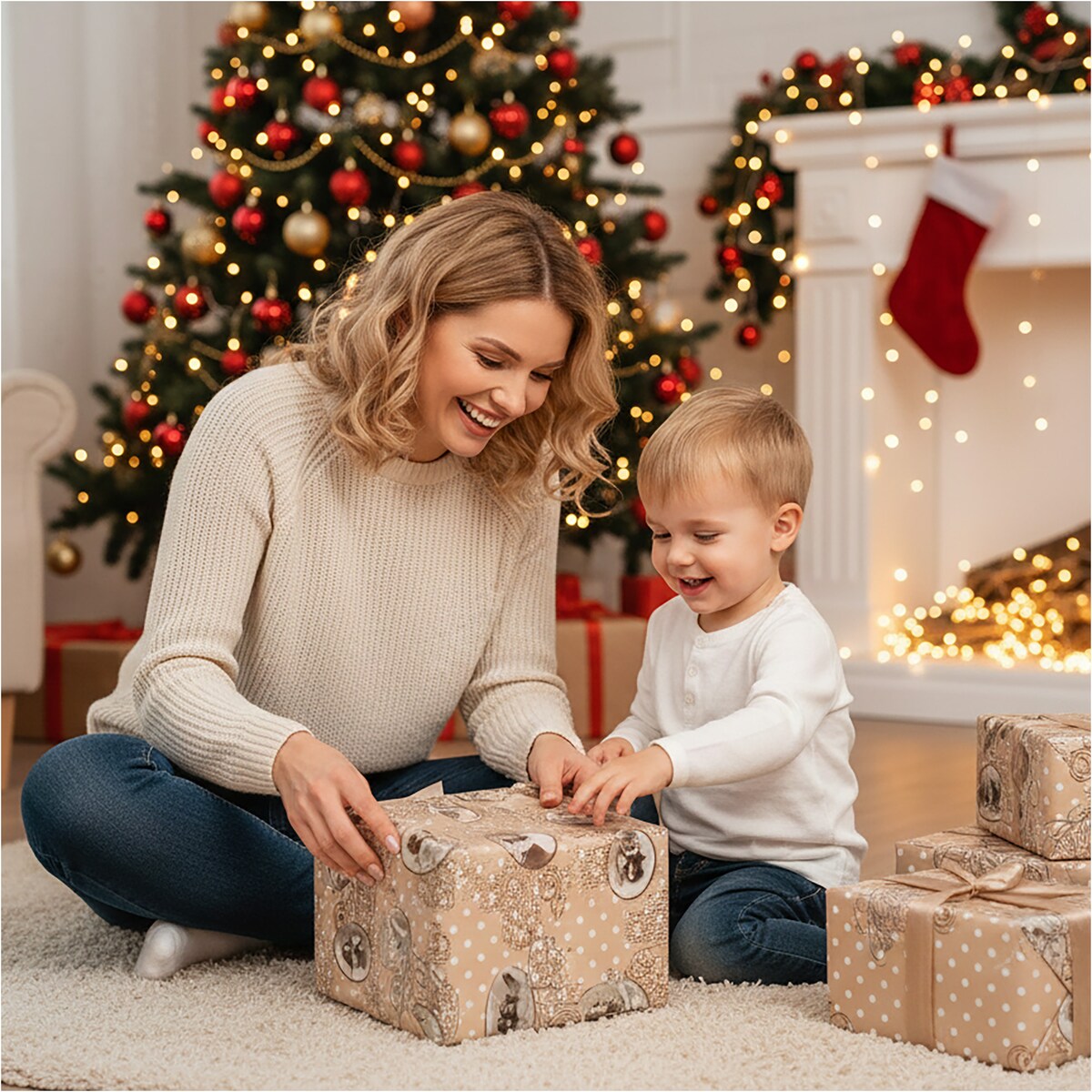 Papier do pakowania prezentów 25 METRÓW MEGAROLKA Świąteczny Do Paczek Ozdobny