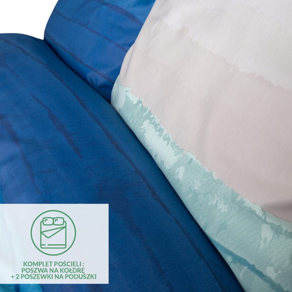 Pościel satyna bawełniana 200x220 Exclusive Karibic niebiesko-białe pasy