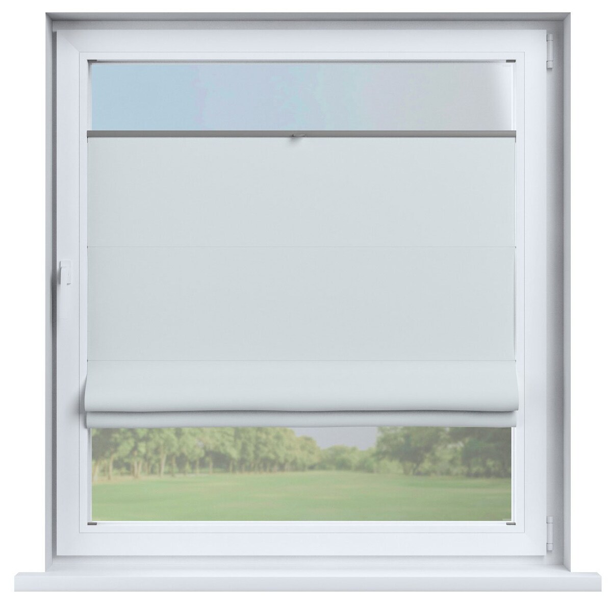 Roleta plisowana rzymska Sycylia, biało-szary, Blackout 300cm