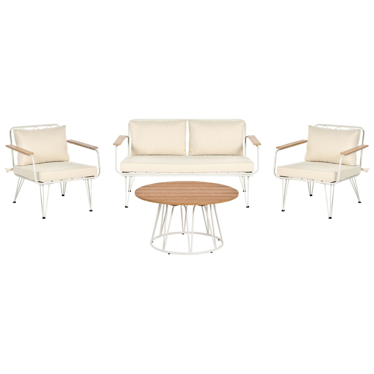 Zestaw ogrodowy 4-osobowy biało-beżowy MONTESILVANO