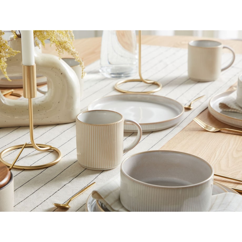 Zestaw 4 kubków MUGWORT Kamionka Jasnobeżowy