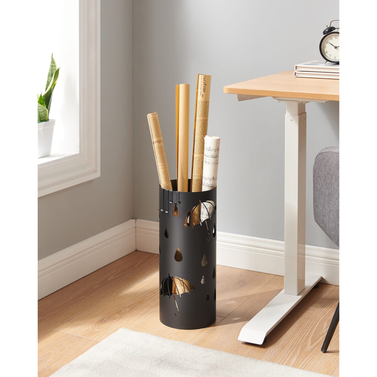 Parasolnik Metalowy 17X41 Cm Czarny