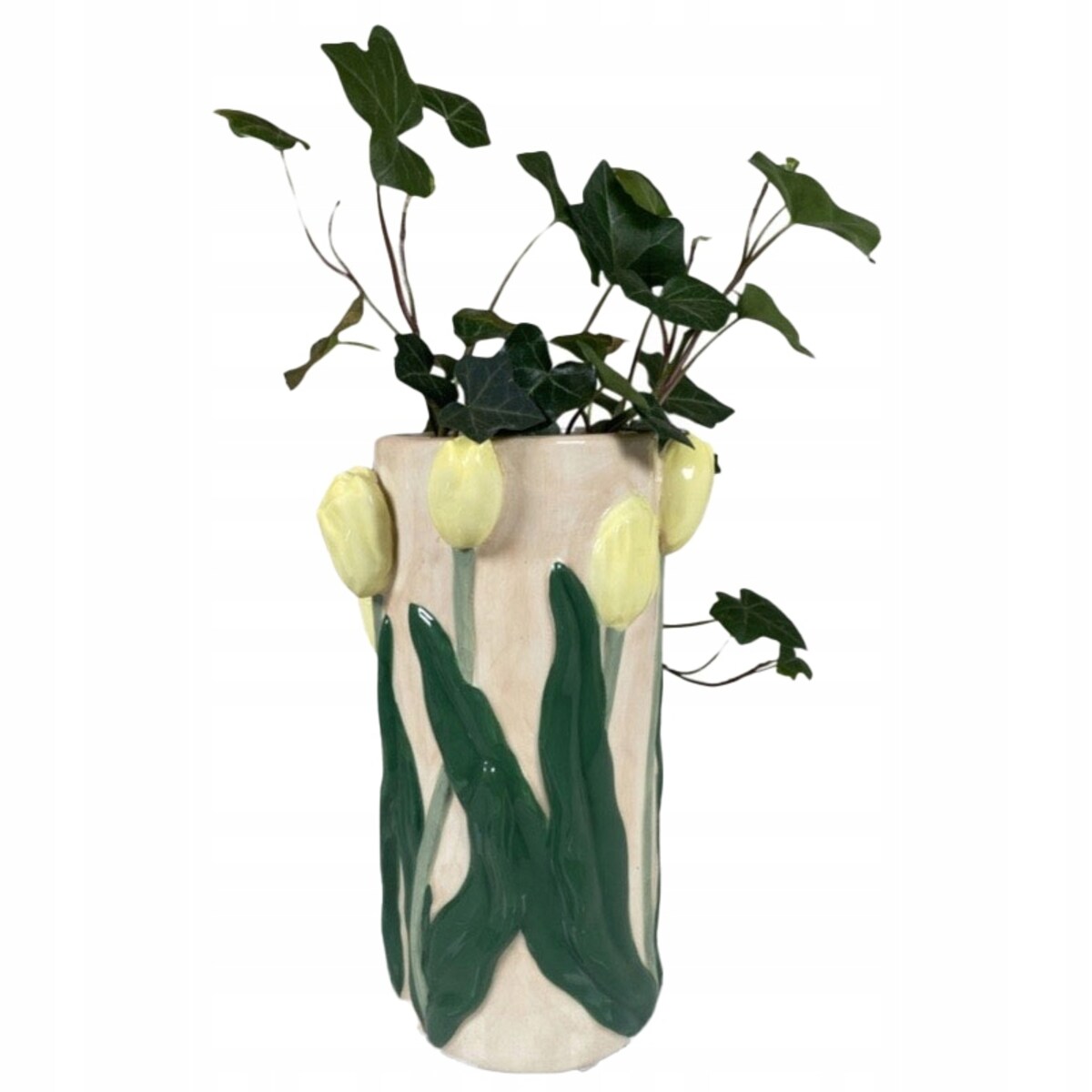 WAZON NA KWIATY RĘCZNIE MALOWANY 22cm skandynawski tulipan kwiaty prezent
