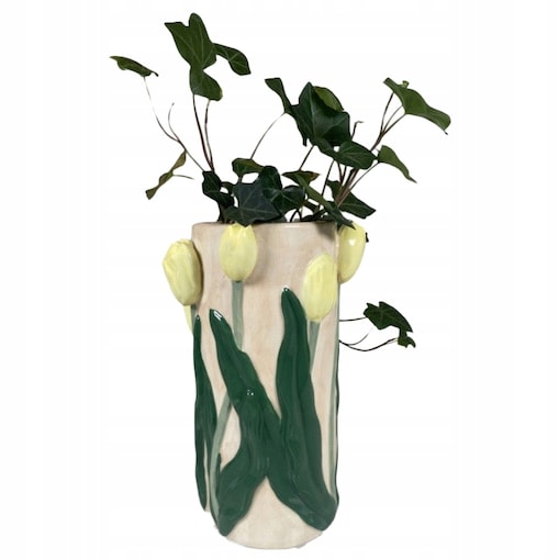 WAZON NA KWIATY RĘCZNIE MALOWANY 22cm skandynawski tulipan kwiaty prezent