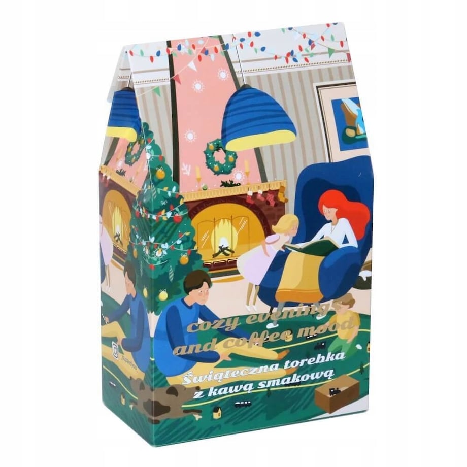 ZESTAW PREZENTOWY BOX KAWY SMAKOWE MIELONE W SASZETKACH MIX PREZENT UPOMINEK POD CHOINKĘ NA ŚWIĘTA GWIAZDKĘ MIKOŁAJA BOŻE NARODZENIE DLA KOBIETY FACETA MĘŻCZYZNY