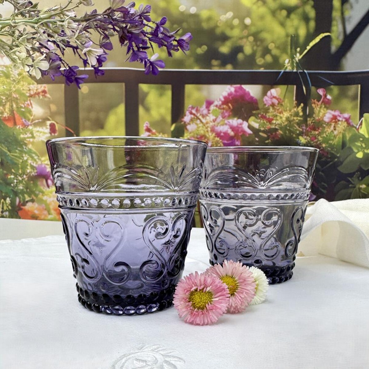 VILLA ITALIA Szklanka ametystowa 250 ml 9 cm FIORINO