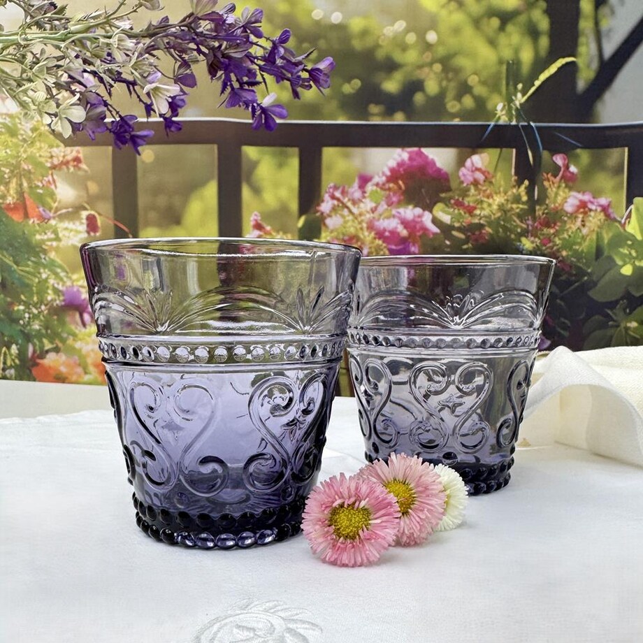 VILLA ITALIA Szklanka ametystowa 250 ml 9 cm FIORINO