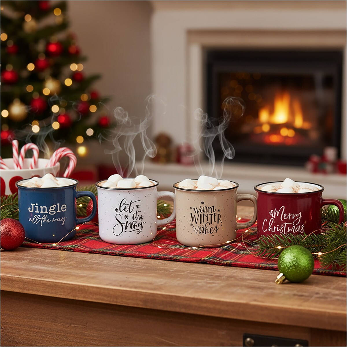 Kubek Świąteczny Kamionka Do Kawy Herbaty Na Prezent Duży 285 Ml
