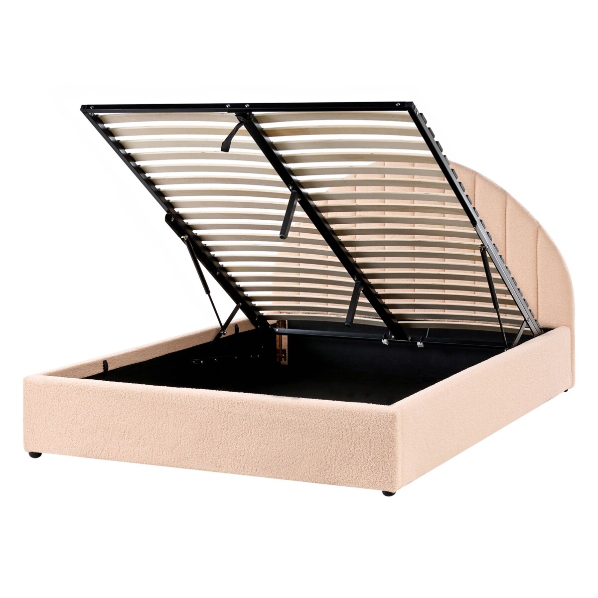 Łóżko z pojemnikiem Boucle CHADENET 140 x 200 cm Brzoskwiniowy