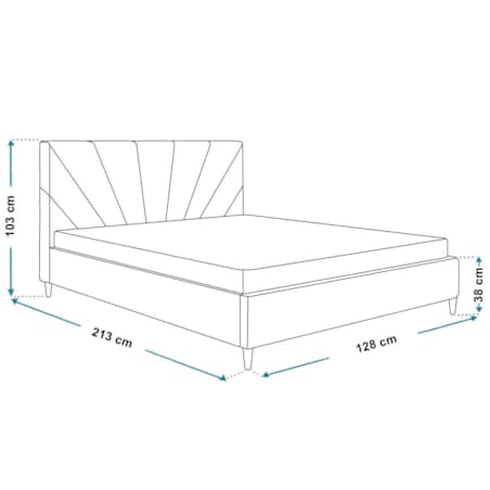 Łóżko jednoosobowe 120x200 LUXO 3 tapicerowane, na wysokich nogach- różowe