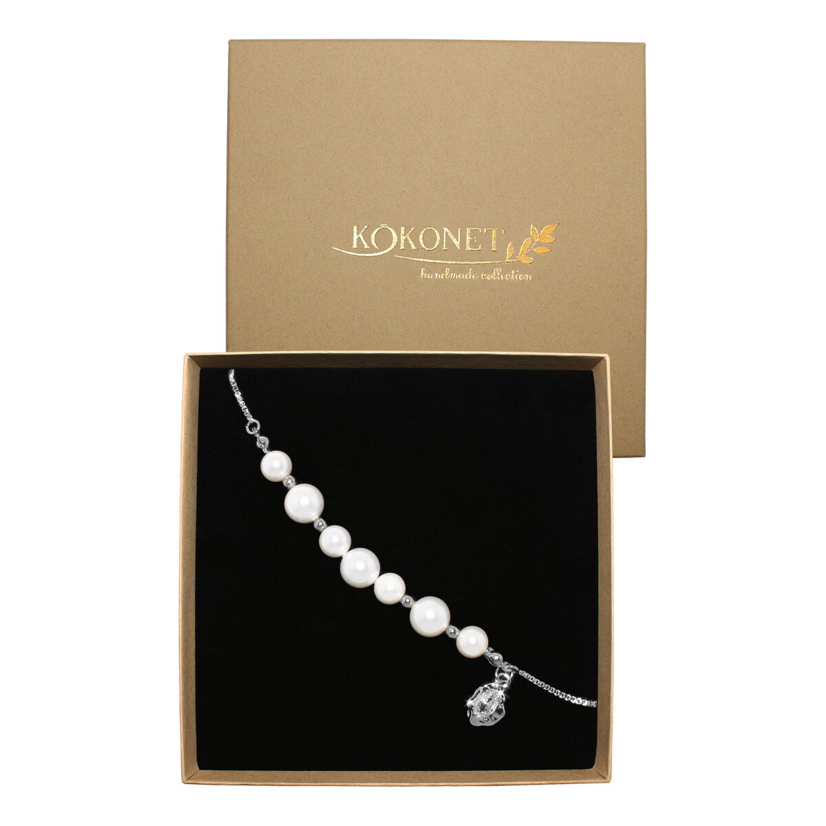 Bransoletka srebrna perłowa ŚLUB seashell mosiądz ROBIONA ręcznie jakość