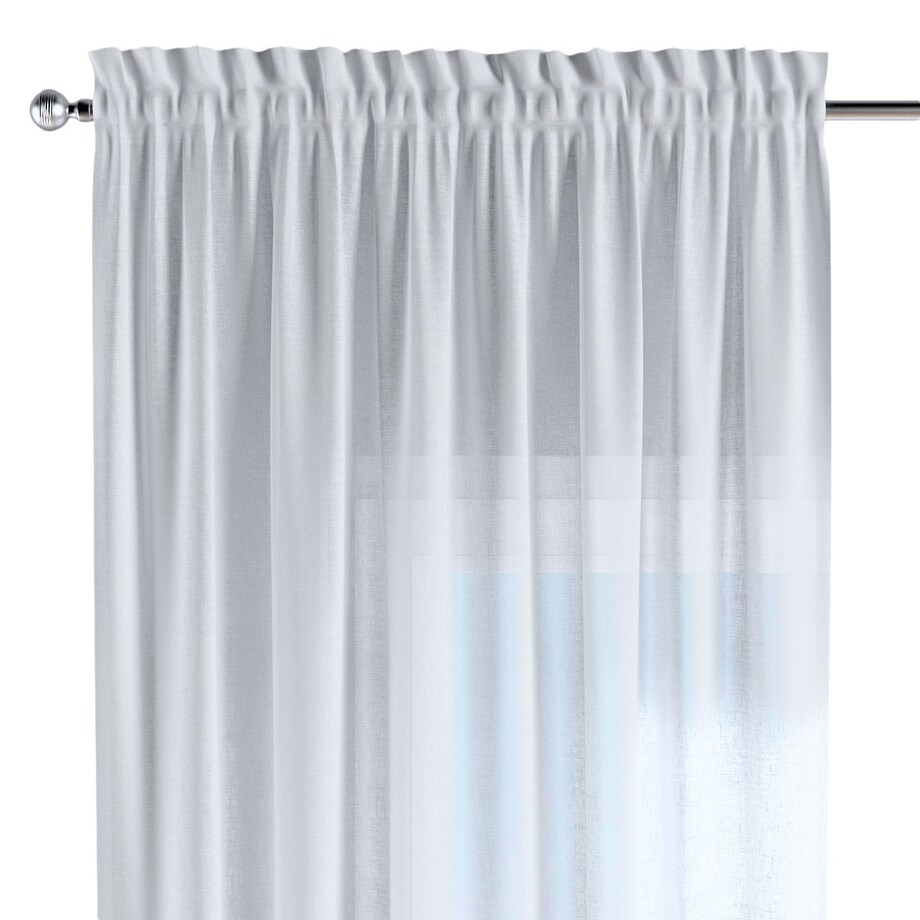 Zasłona na kanale z grzywką 1 szt. 130x245 prześwitująca biała