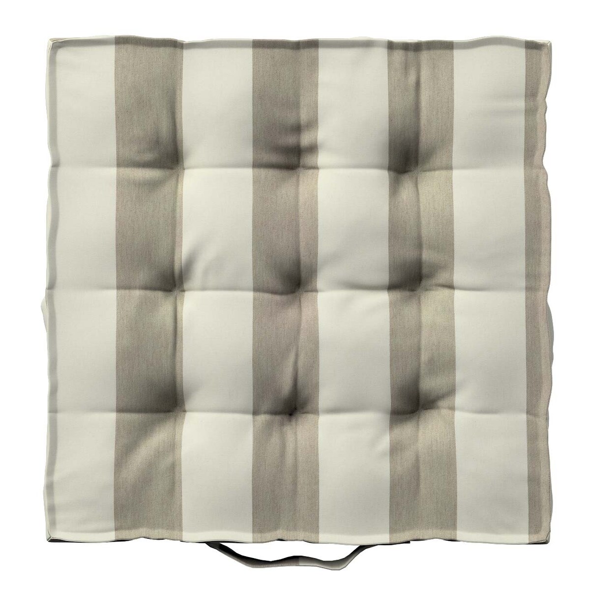 Poduszka na krzesło Kuba, beżowo-białe pionowe pasy (5,5cm), 40 x 40 x 6 cm, Quadro