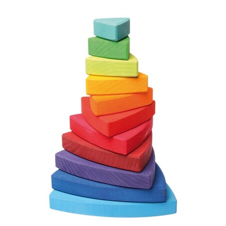 Wieża drewniana dla dzieci Trójkąt 22 cm - klocki Grimm's kolorowe 1+
