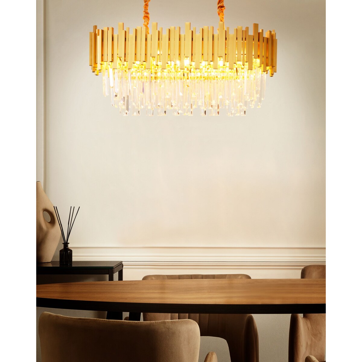 Żyrandol metalowy złoty GARCIA