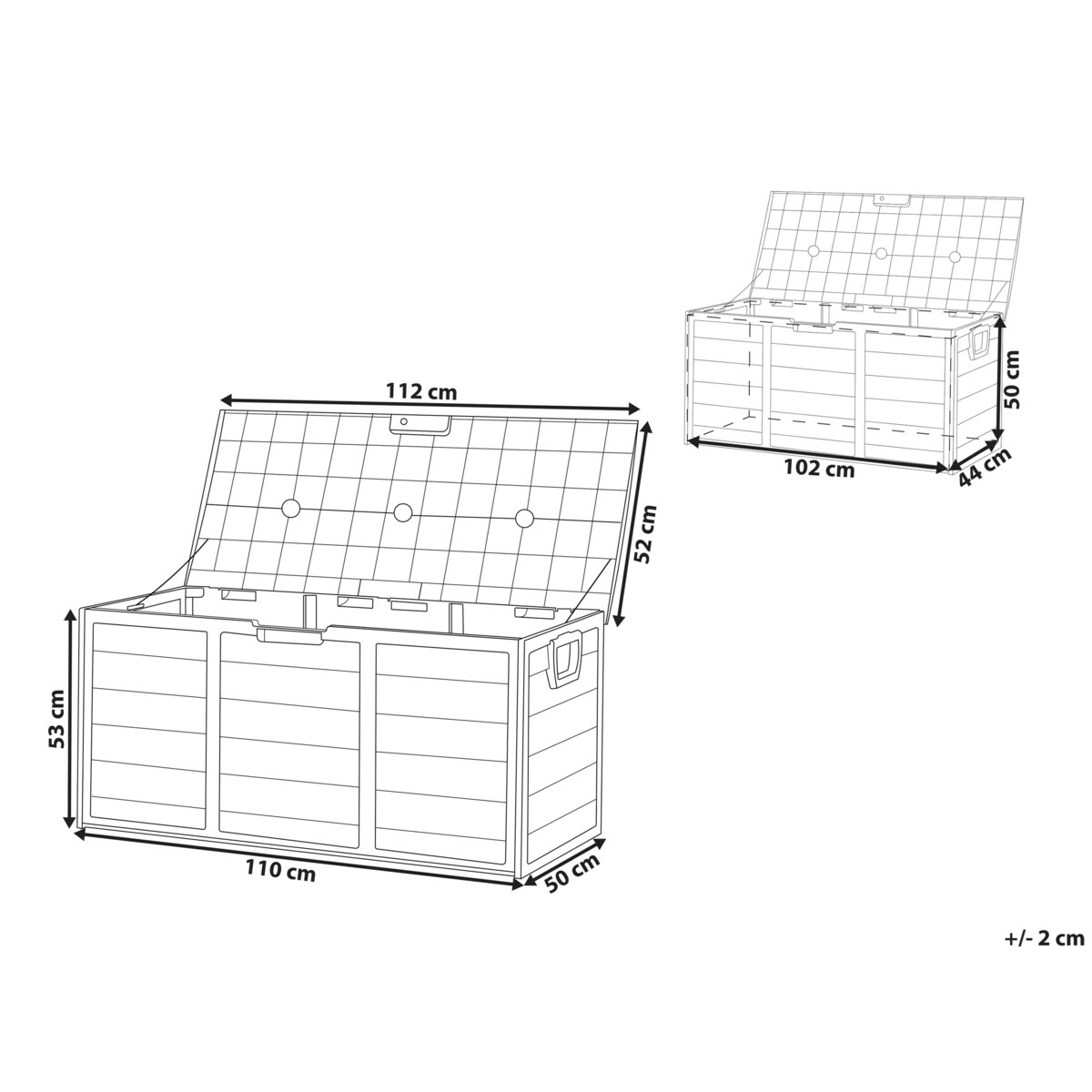 Skrzynia ogrodowa 112 x 50 cm szaro-zielona LOCARNO