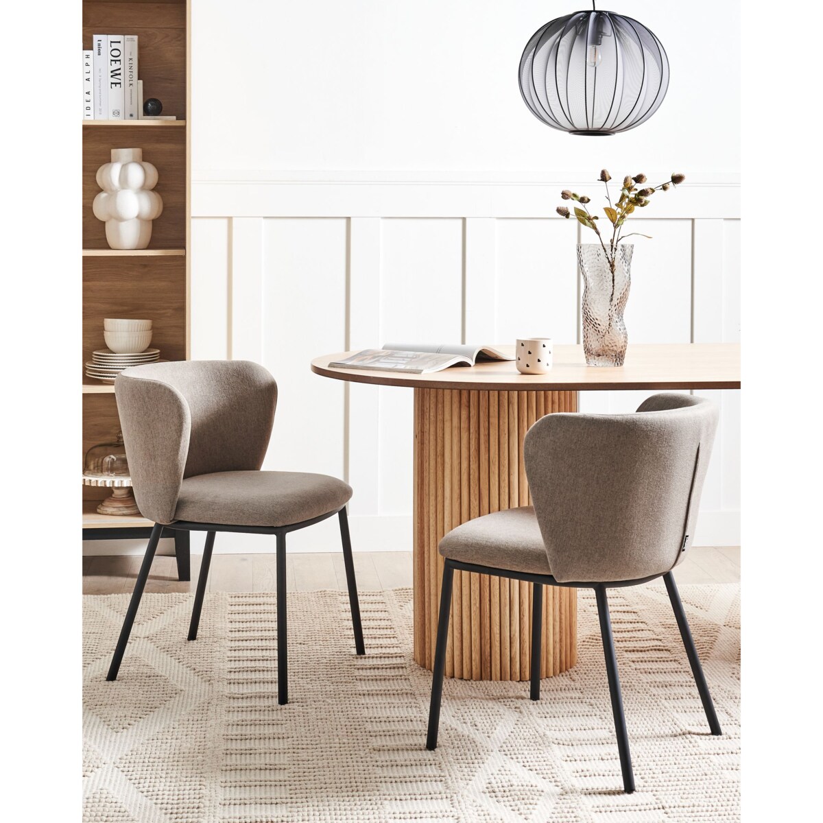 Zestaw 2 krzeseł do jadalni MINA Beżowoszary