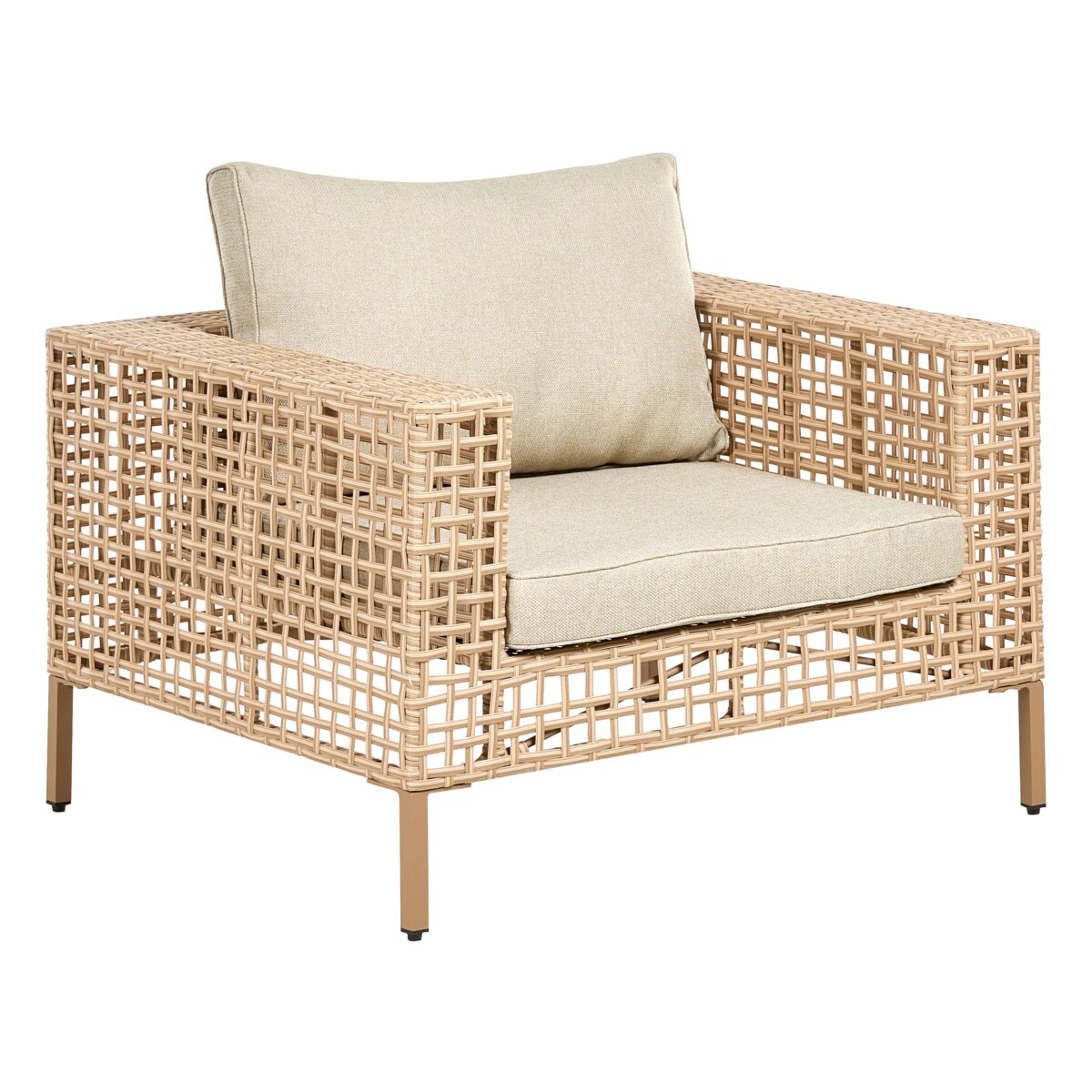 Zestaw ogrodowy ze stolikiem dla 4 osób CALASETTA Lewostronny Technorattan Beżowy