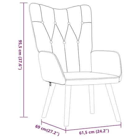 vidaXL Fotel z podnóżkiem, czarny, obity tkaniną