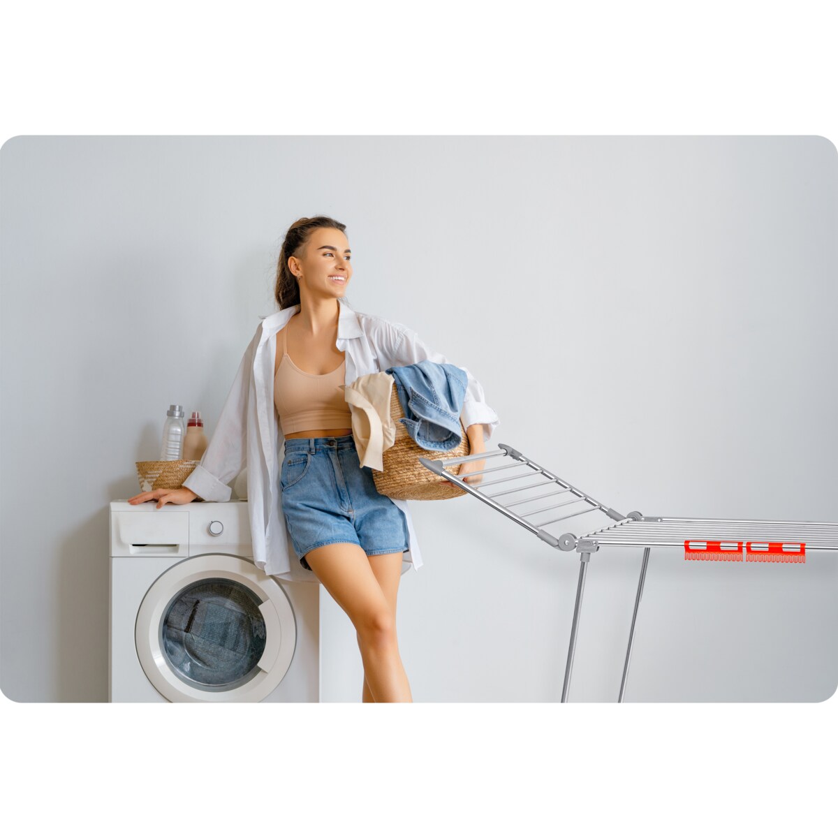 Suszarka na pranie ze stali nierdzewnej stojąca 19m Massido Debora
