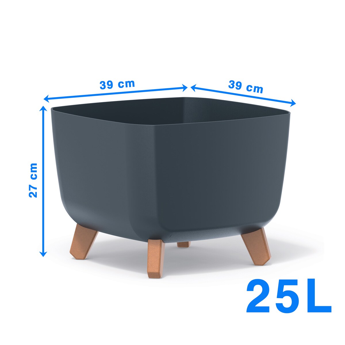 Doniczka Donica Ogrodowa 39 Cm Na Nóżkach Dekoracyjna Antracytowa