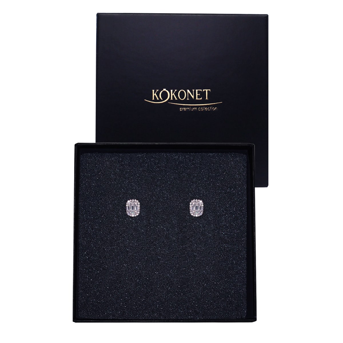 Kolczyki ślubne Delikatne srebrne geometryczne małe z cyrkoniami minimalistyczne