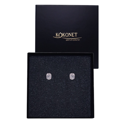 Kolczyki ślubne Delikatne srebrne geometryczne małe z cyrkoniami minimalistyczne