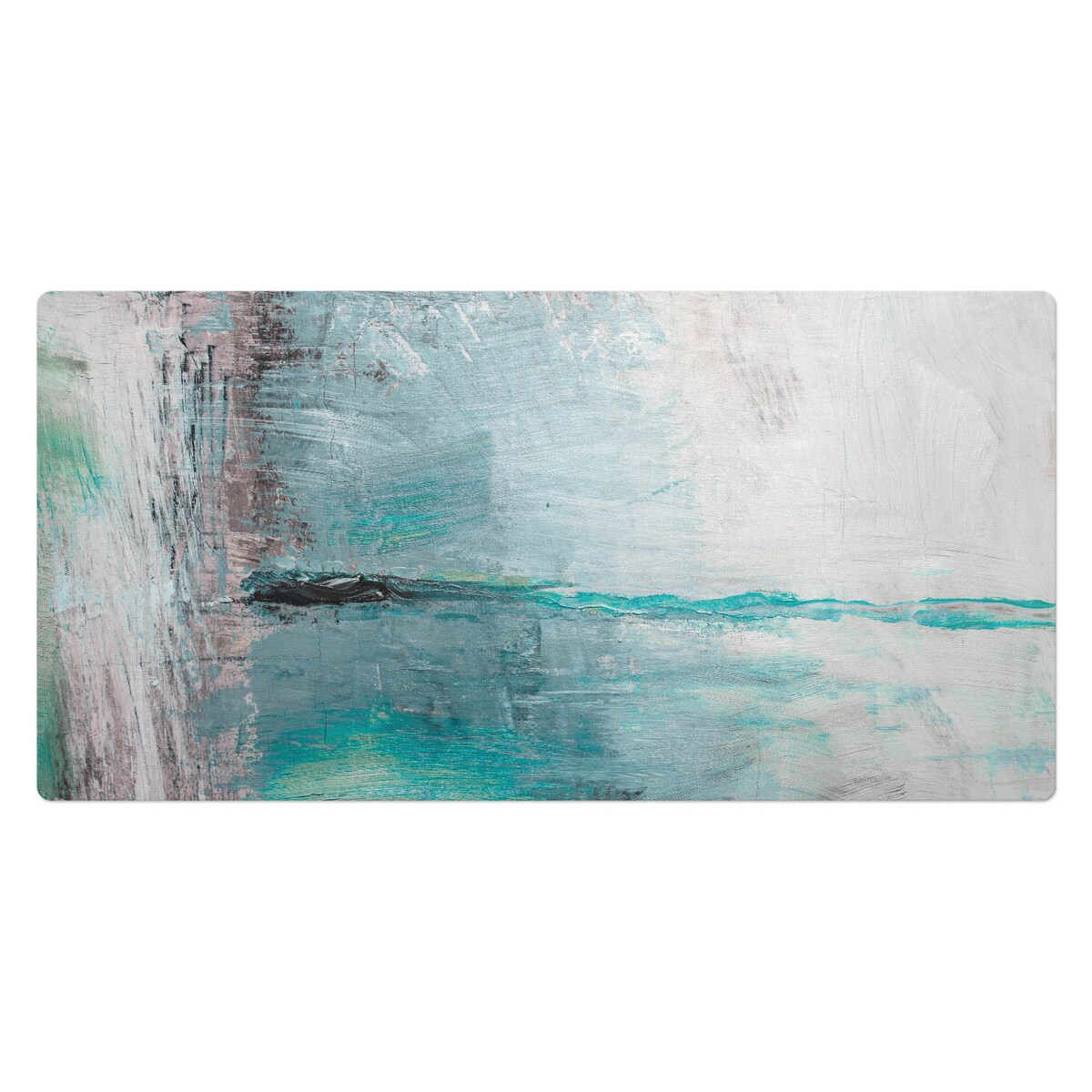 Turkusowa mata na biurko Abstrakcyjna mgła, 120x60 cm