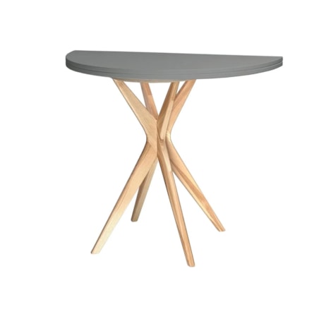Stół półokrągły CUTTI 90x90 rozkładany ciemny szary/jesion