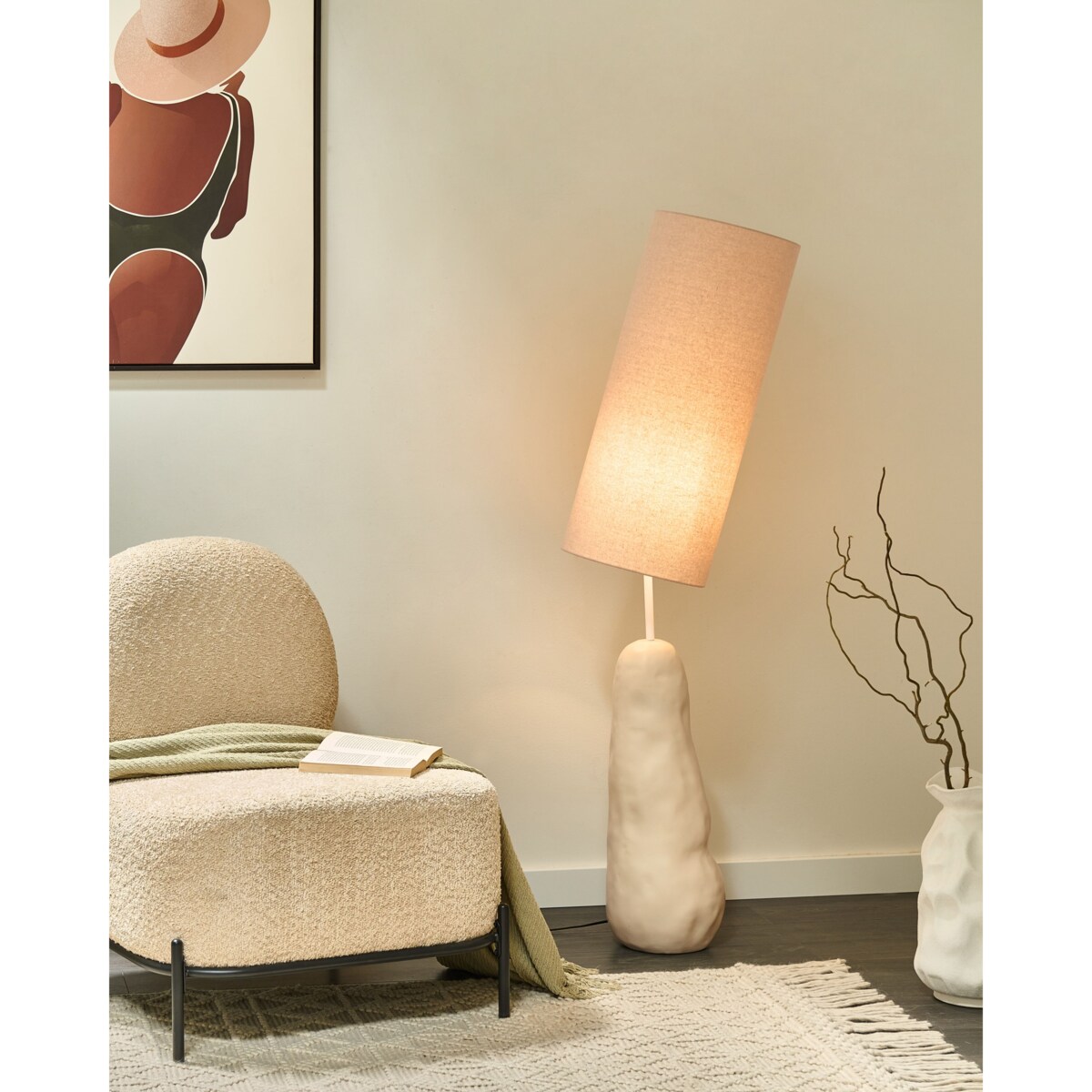Lampa podłogowa SELB Ceramika Jasnobeżowy