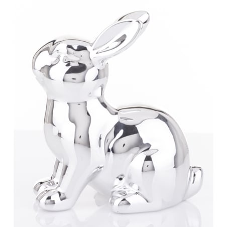 Dekoracja - króliczek 12,5x11x6 cm VITOSHA srebrny
