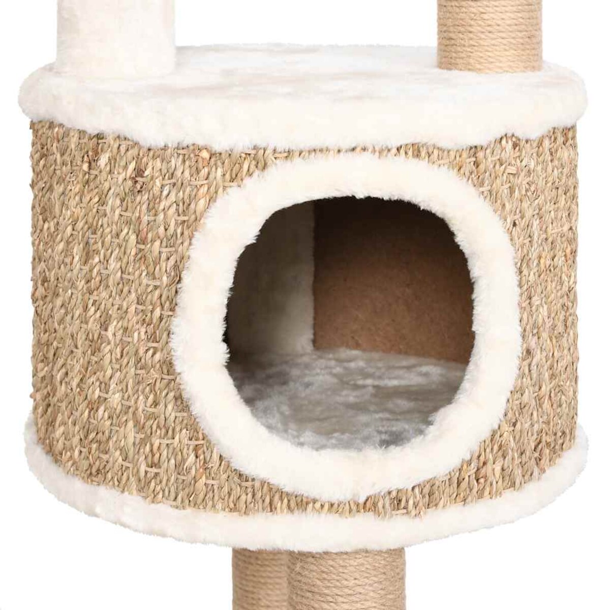 vidaXL Drzewko dla kota z poduszką i słupkiem, 148 cm, trawa morska
