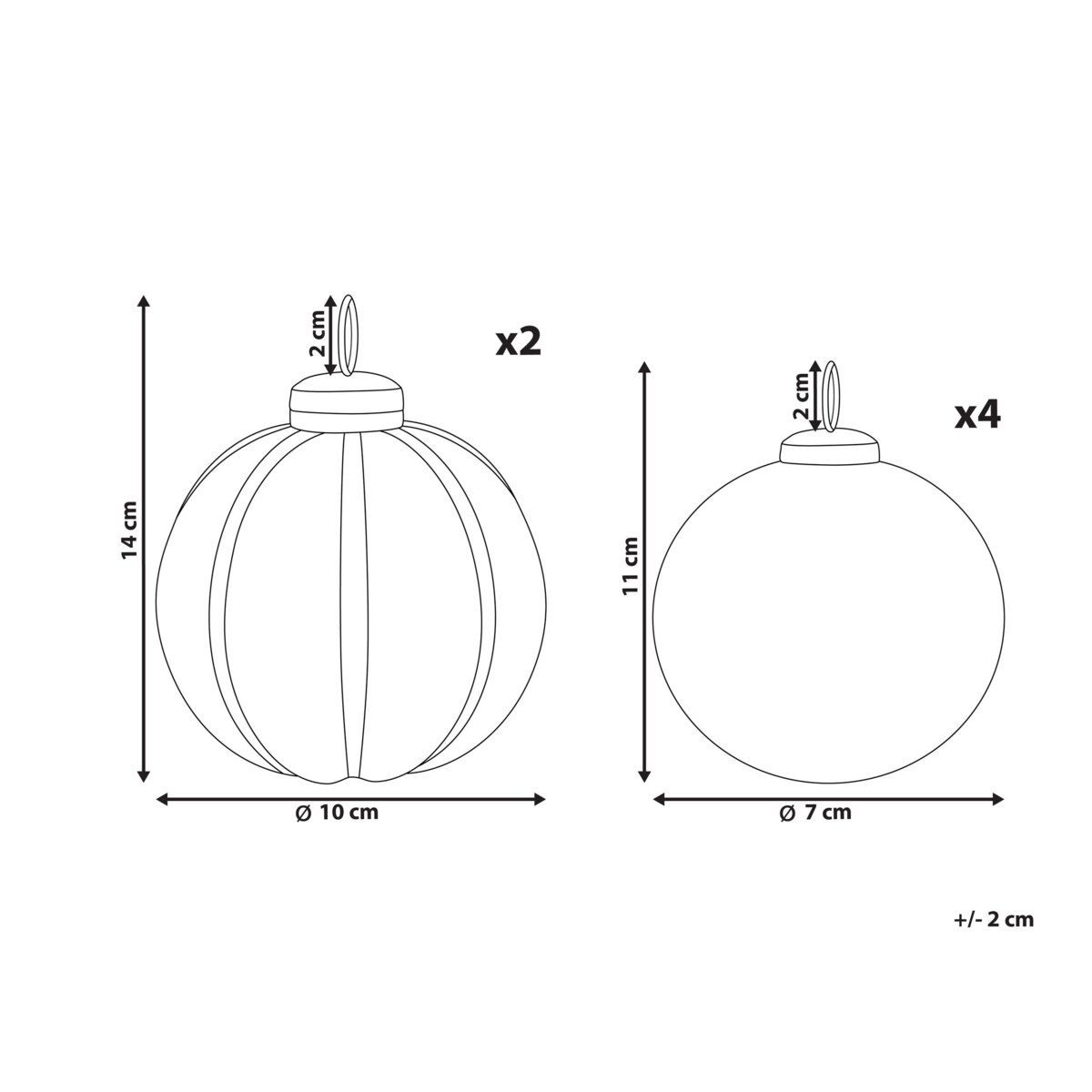 Zestaw 6 bombek szklanych srebrny ARGENTIN