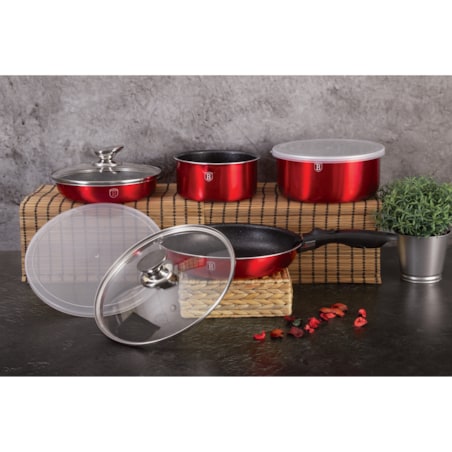 Zestaw 9 elementów garnki, patelnie, akcesoria Berlinger Haus BH-6145