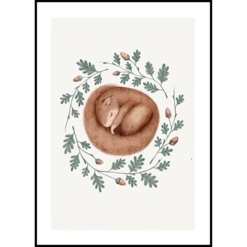 Poster Story, Plakat, Obraz - Śpiąca Wiewiórka, wymiary 21 x 30 cm