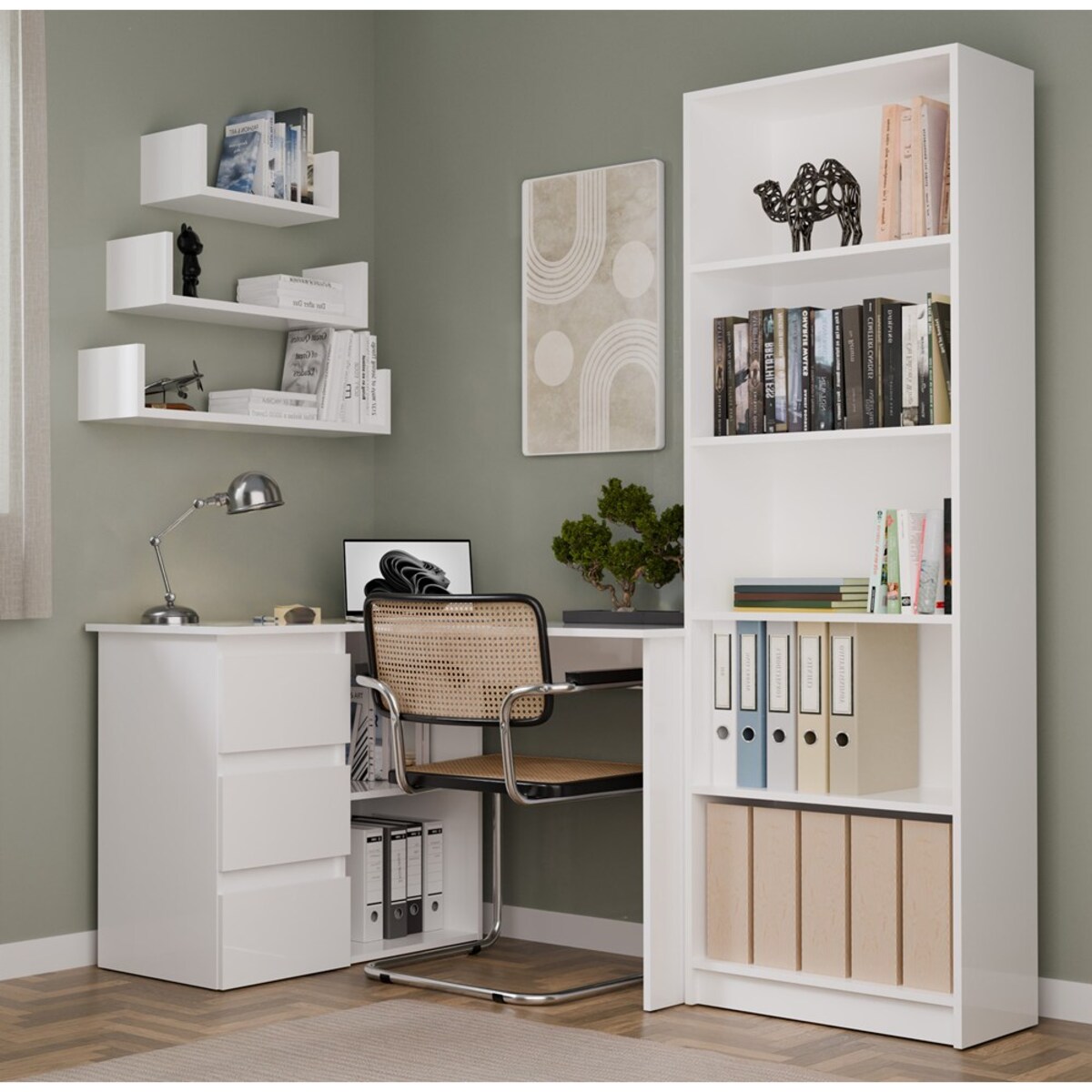 Biurko narożne Nicea lewe białe 120x48,5x75 cm 1 szt.