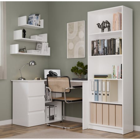 Biurko narożne Nicea lewe białe 120x48,5x75 cm 1 szt.