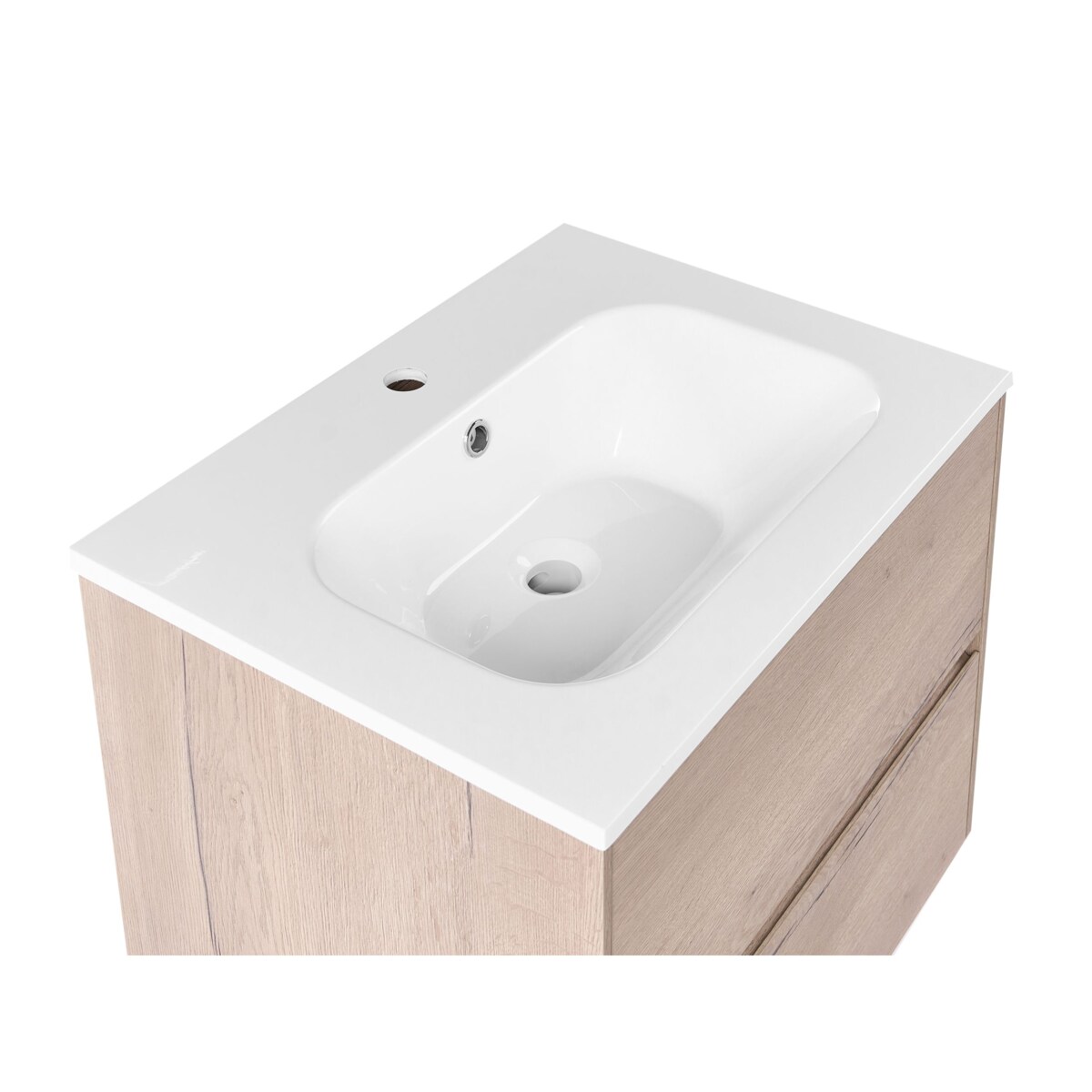 Szafka łazienkowa wisząca z umywalką VITA 60 cm Jasnobrązowy