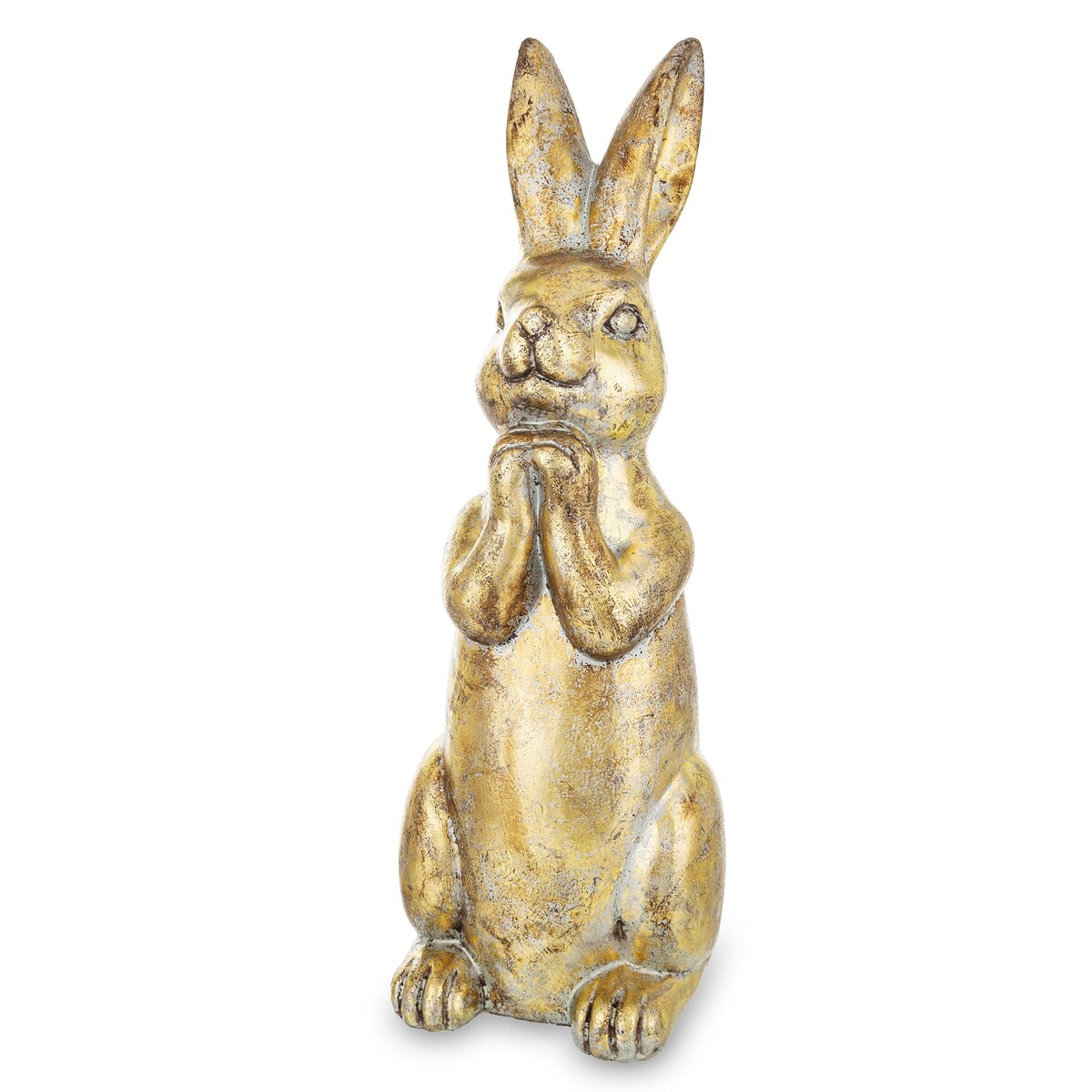 Dekoracja - zatroskany królik 49x16x16 cm złoty