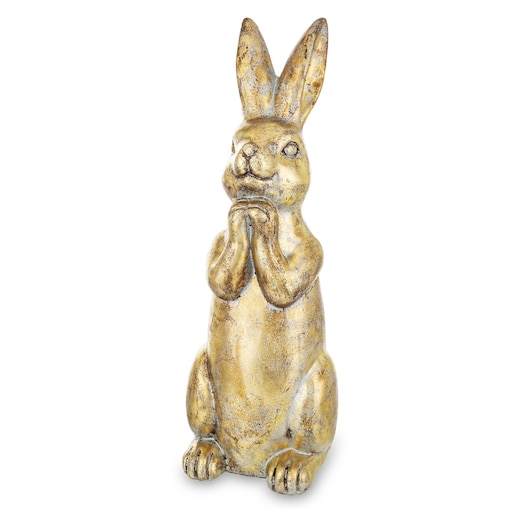 Dekoracja - zatroskany królik 49x16x16 cm złoty