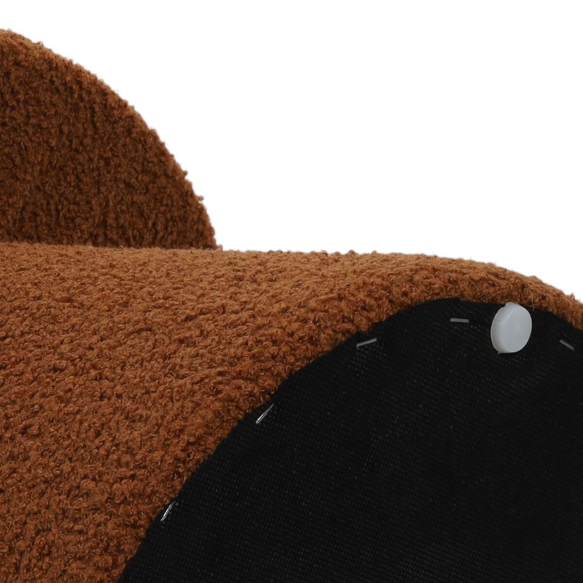 Pufa okrągła tapicerowana TEDDY grzybek boucle, Ø 43 x 38 cm