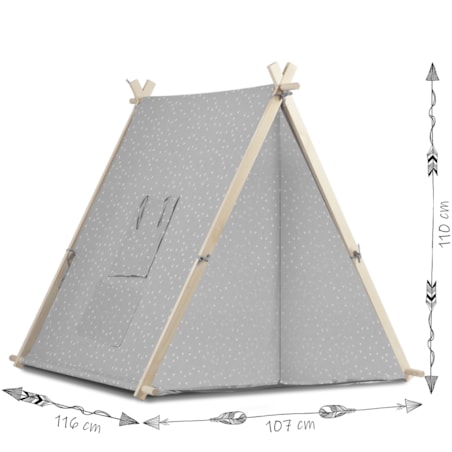 Tipi namiot dla dzieci domek poduszki lampka led bawełna premium Nukido