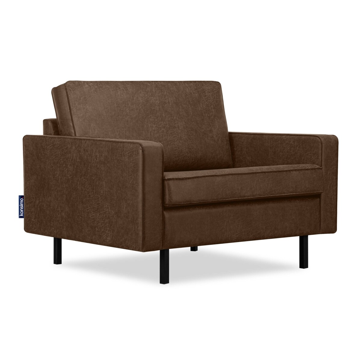 KONSIMO INVIA Nowoczesny fotel w stylu loft kolor ciemnobrązowy