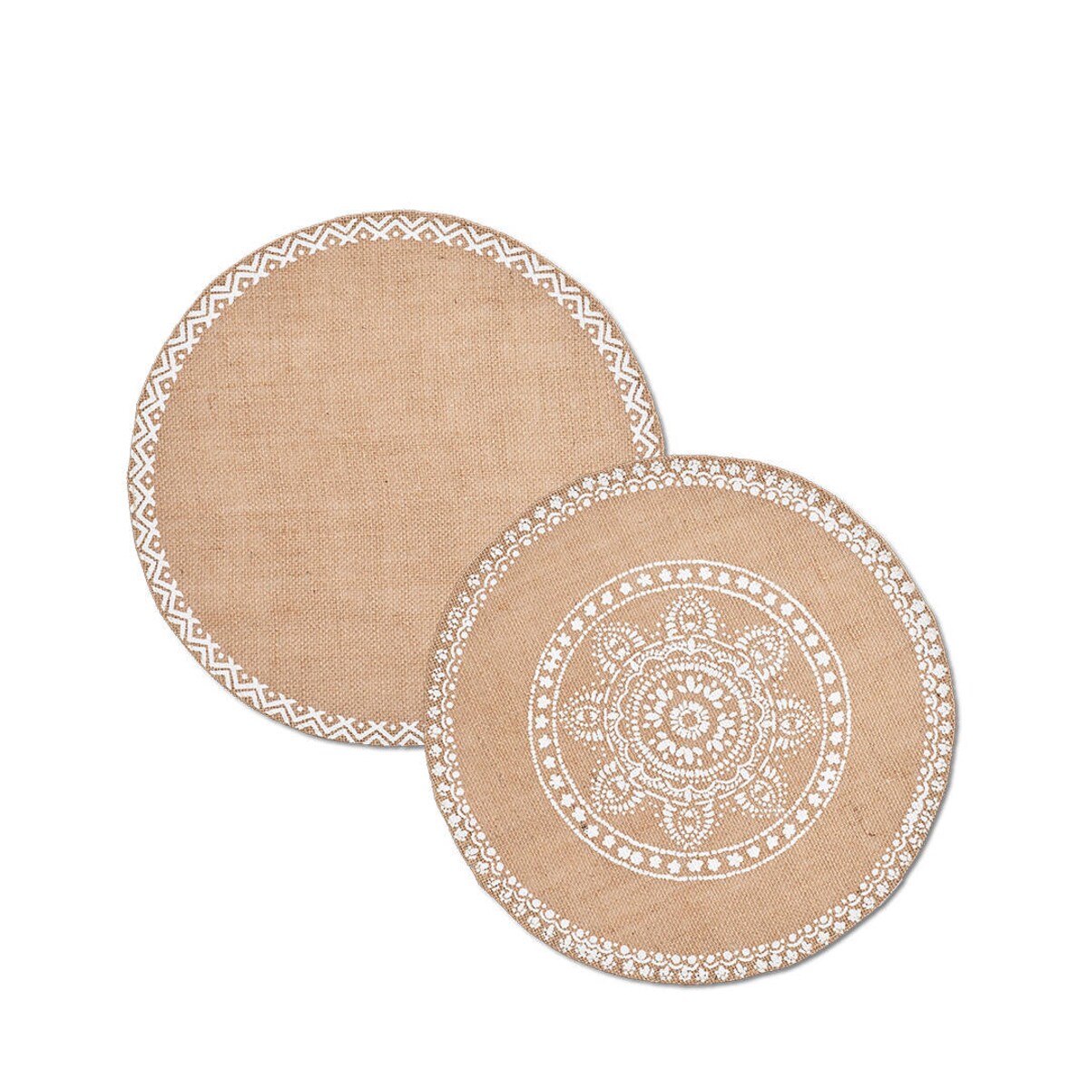Jutowa podkładka na stół MANDALA, Ø 38 cm