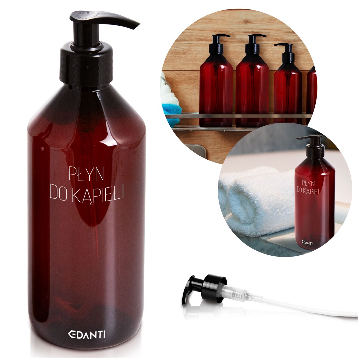 Butelka Z Pompką Dozownikiem Płyn Do Kąpieli 500 Ml Wielokrotnego Użytku Wielorazowa