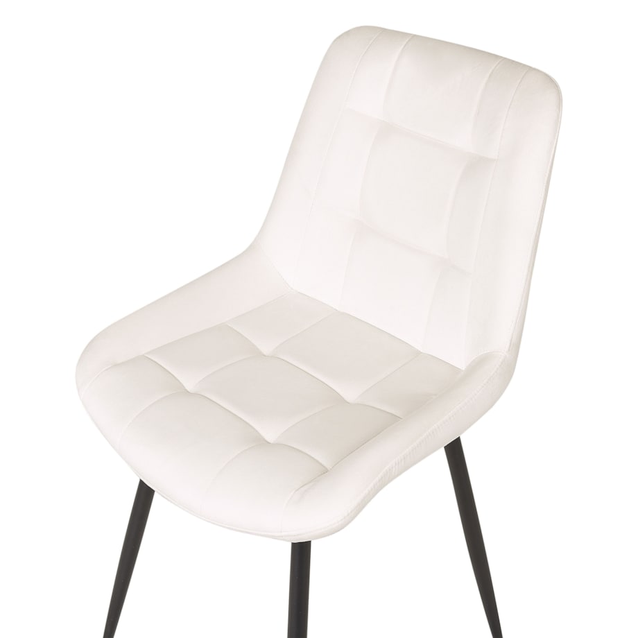 Krzesło do jadalni Zestaw 2 Welur Złamana biel MELROSE