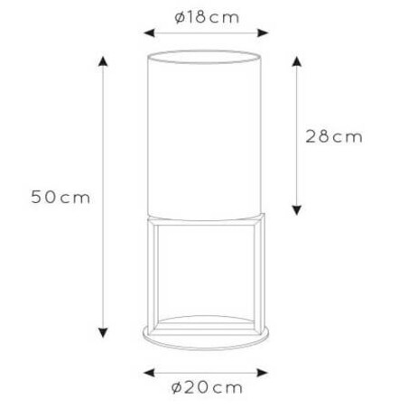 Stołowa lampa z abażurem Herman 30562/81/30 Lucide tuba czarny