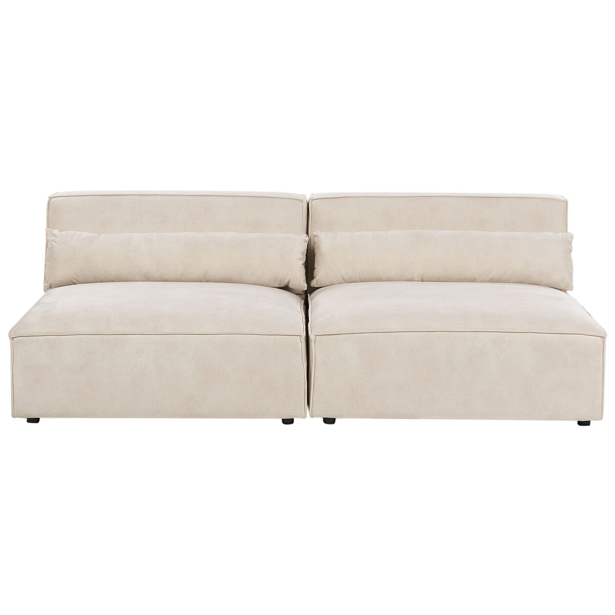 Sofa modułowa 2-osobowa bez podłokietników welurowa beżowa HELLNAR