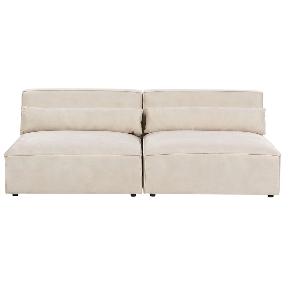 Sofa modułowa 2-osobowa bez podłokietników welurowa beżowa HELLNAR